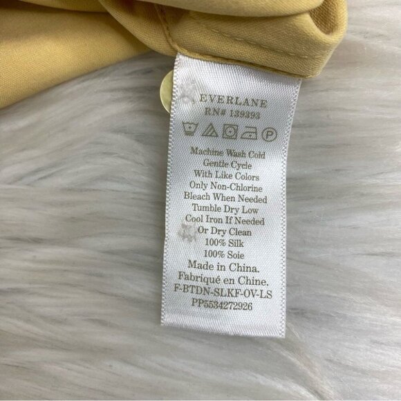 Everlane‎ Women's NWT Yellow Silk Relaxed Long Sleeve Designer Shirt 10/C46 - Picture 8 of 11